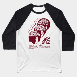 International Women's Day 70s Vintage Style Baseball T-Shirt